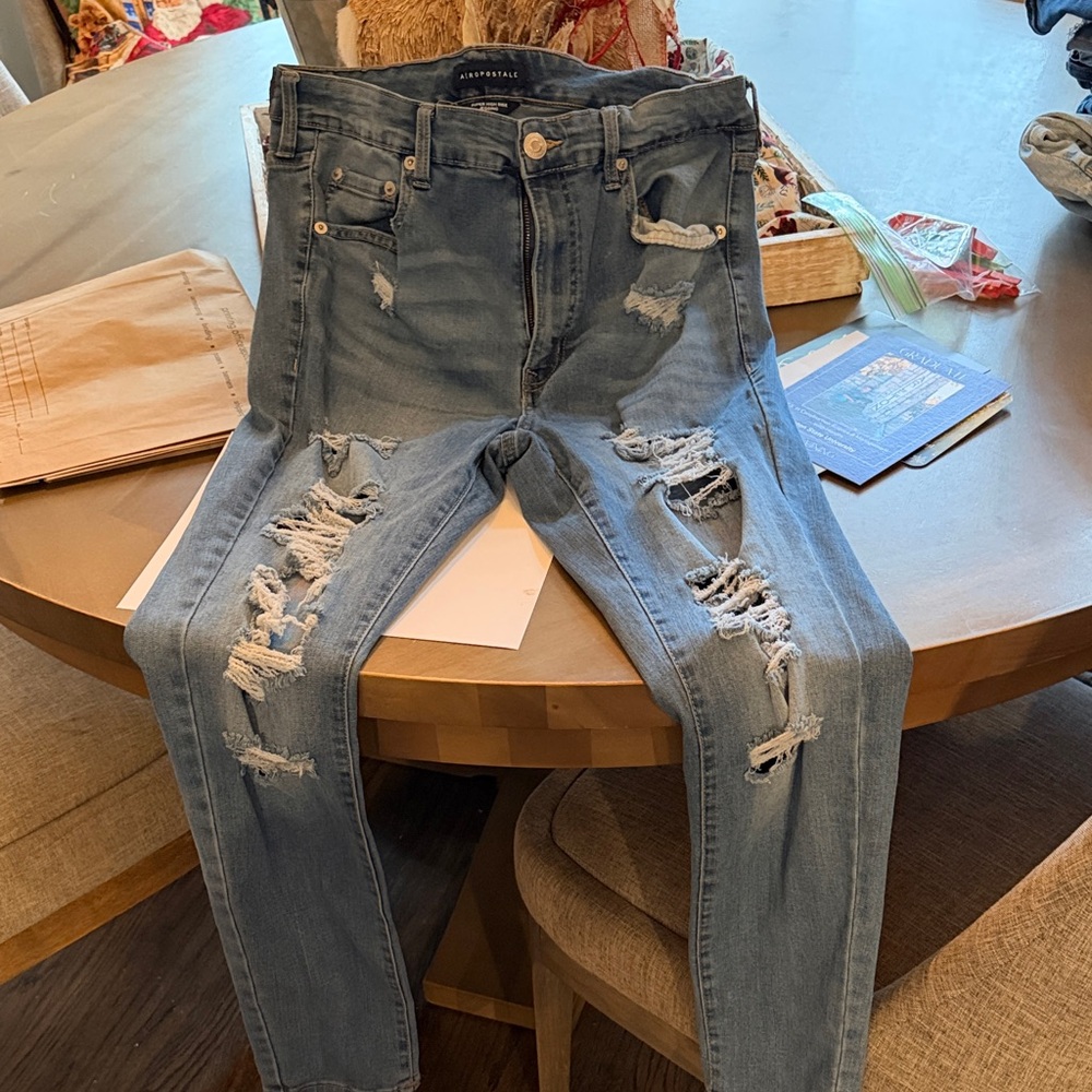 Maurices, American Eagle, Lee, Light Blue Distressed Skinny Jeans for Women - Picture 1 of 6